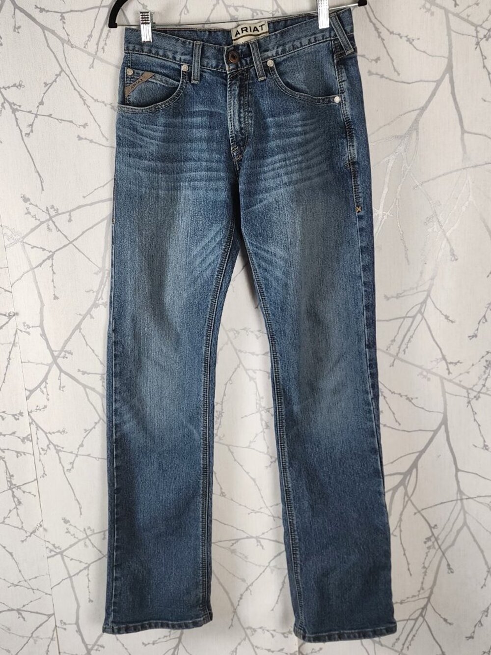 Ariat Medium Wash Stretch Denim M5 Low Rise Straight Leg Jeans